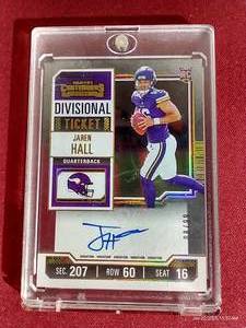 lot 126 image: 2023 Contenders Jaren Hall Autograph Rookie Variation Card - #d80
