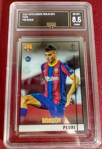 lot 132 image: 2020 Topps Chrome Merlin Pedri Rookie Card - GMA 8.5