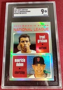 lot 135 image: 2020 Topps Heritage Trent GrishamMauricio Dubon Rookie Card #d571 - SGC 9
