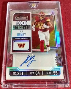 lot 157 image: 2023 Contenders K.J. Henry Autograph Rookie Prizm Card - #d23