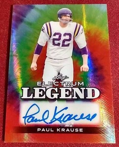 lot 160 image: 2024 Leaf Electrum Paul Krause Autograph Card - #d8