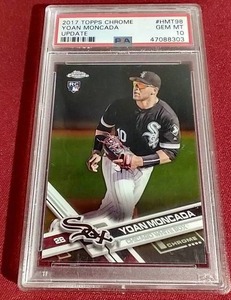 lot 164 image: 2017 Topps Chrome Yoan Moncada Rookie Card - PSA 10