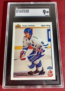 lot 171 image: 1991-92 Upper Deck Teemu Selanne Rookie Card - SGC 9