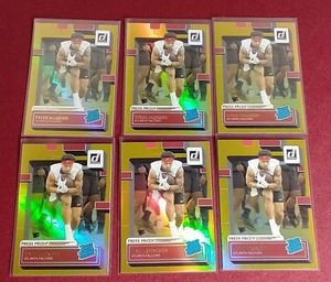 lot 172 image: (6) 2022 Donruss Tyler Allgeier Gold Press Proof Premium Rated Rookie Cards