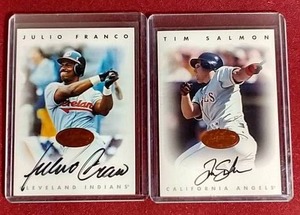lot 183 image: (2) 1996 Leaf Signature Baseball Autograph Cards - Good Players