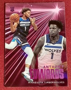 lot 187 image: 2020-21 Panini Chronicles Anthony Edwards Pink Rookie Card