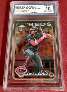 lot 204 image: 2024 Topps Chrome Elly De La Cruz Rookie Card - CCG 10