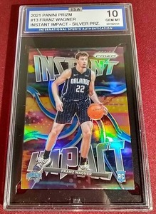 lot 211 image: 2021 Prizm Franz Wagner Silver Prizm Rookie Card - ISA 10