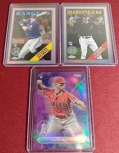 lot 213 image: (3) Baseball Refractor Rookie Cards - Nice Names