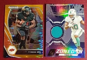 lot 217 image: (2) Tyreek Hill Cards - #d & Jersey Card