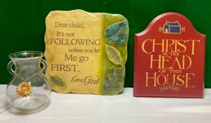 lot 110 image: Home DeCorReligious, Spiritual Wall Plaques Etc
