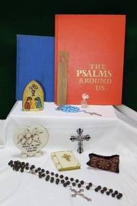 lot 63 image: Religious Spiritual Books Rosaries Etc