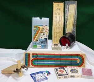 lot 65 image: Cribbage Cards Dice Etc