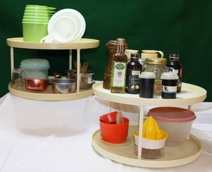 lot 90 image: Vintage Caddy Carousel wMeasuring Utensils Containers Etc