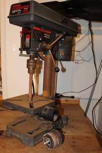 lot 100 image: GarageShop...Craftsman 8-12 Inch Multi-Function Oscillating Drill Press 5 Drill Speeds