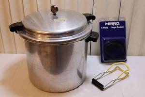 lot 124 image: Canning EssentialsMirro-Matic Stovetop 22 Qt. Pressure Cooker wAdditional Gaskets
