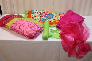 lot 132 image: Canopy Doll Bedding and Sleeping Bag By Battat and Handmade Items for Our Generation & American Girl Dolls