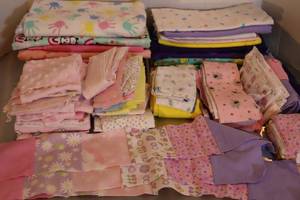 lot 157 image: Quilting Sewing Bulk FabricsBaby Toddler Girl BabyButt Soft Flannel wProject Started