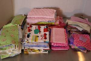 lot 163 image: Quilting Sewing Bulk FabricsBoy Girl Toddler Themed wProject Started