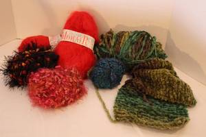 lot 176 image: Knitting Crocheting Bulk YarnMixed Fibers Sirdar Mohair Etc