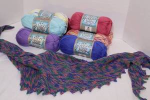 lot 177 image: Knitting Crocheting Bulk YarnI Love This Cotton Skeins and Project Started