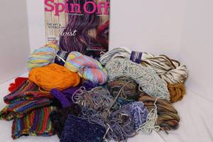 lot 178 image: Knitting Crocheting Bulk YarnPlymouth Yarn Fantasy Naturals and Projects Started Etc