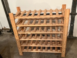 lot 32C image: Solid Wood Wine Rack Display Shelf