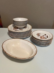 lot 20C image: Collectible Vintage Stoneware Dishes...