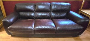 lot 4 image: Quality Faux Leather Sofa