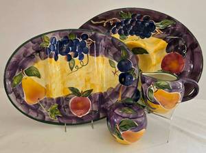 lot 37 image: Scandicci Handpainted Serving Pieces