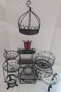 lot 54 image: Large Collection Metal Baskets, Shelves & More