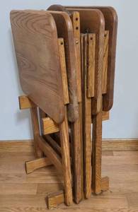 lot 55 image: Set of Oak TV Trays