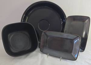 lot 59 image: Distinctive Black Serving Ware, Including Mikasa