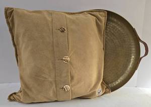 lot 145 image: Cozy Woolrich Suede Pillow & Decorative Tray