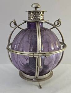 lot 156 image: Unique Violet Globe Candleholder