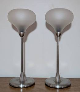 lot 78 image: Pair of Glass Orb Table Lamps