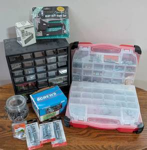 lot 94 image: Large Variety of Hardware and Storage Organizers