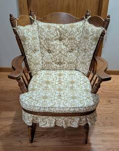 lot 98 image: Vintage Wingback Oak Armchair