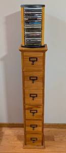 lot 101 image: Large Variety of CDs and Wood Storage Tower