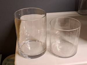 lot 970 image: Lot of (2) Clear Glass Vases
