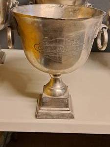 lot 972 image: 15 Metal Champagne Bucket - Chateau St. Lemoine logo