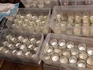 lot 1050 image: Lot of (69) Votive Candleholders with Candles (White)