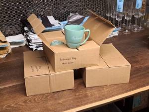 lot 1058 image: Lot of (3 Boxes) Bridesmaid Mugs 6-count ( 18 total items ) (Mint Green)