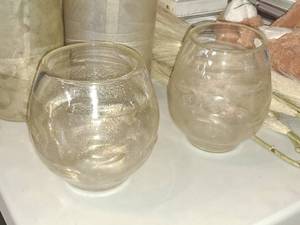 lot 1062 image: Glass Table Vases - (1) 6x6-14, (1) 5-12x6-14