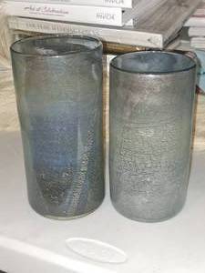 lot 1064 image: Glass Table Vases - (1) 4x8, (1) 4-14x8-34