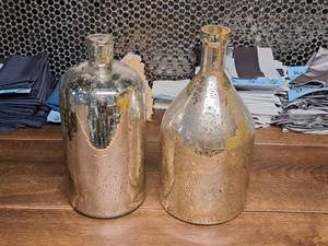 lot 1073 image: Bottle Vases - (1) 8x16, (1) 4-12x17