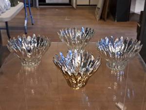 lot 1098 image: Lot of (4) 3 Glass Candleholders