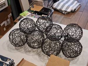 lot 1127 image: Lot of (8) 6 Wire Ball Dcor
