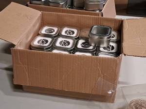 lot 1132 image: Lot of (37) Seamless Tin Container with Window Cover
