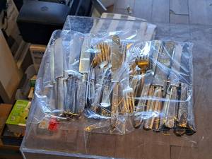 lot 1142 image: Lot of (2 Bags) Assorted Utensils - Knifes (x24), Forks (x24)